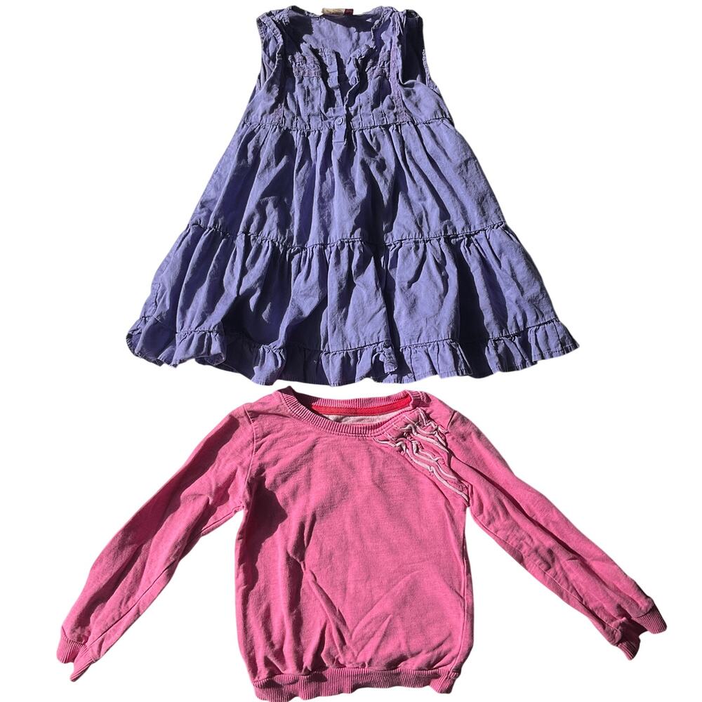 Beautees Purple Sleeveless Dress size 3T | Joe Pink Sweatshirt size 5T |Bundle 2